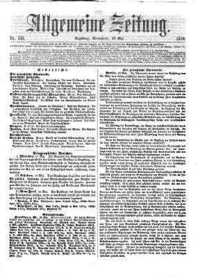 Allgemeine Zeitung Samstag 28. Mai 1870
