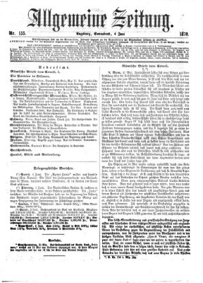 Allgemeine Zeitung Samstag 4. Juni 1870