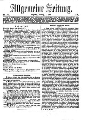 Allgemeine Zeitung Dienstag 14. Juni 1870