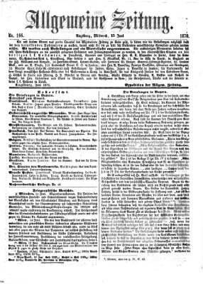 Allgemeine Zeitung Mittwoch 15. Juni 1870