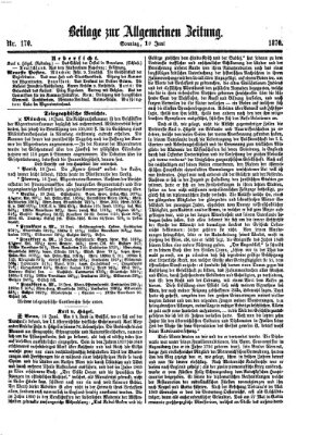 Allgemeine Zeitung Sonntag 19. Juni 1870