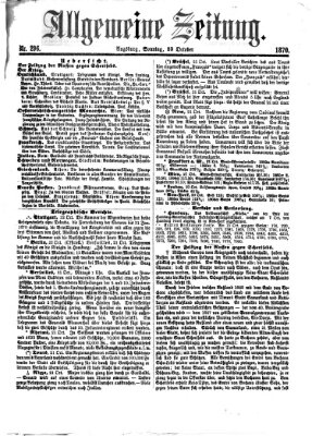 Allgemeine Zeitung Sonntag 23. Oktober 1870