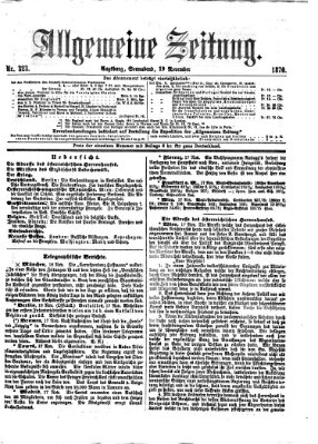 Allgemeine Zeitung Samstag 19. November 1870