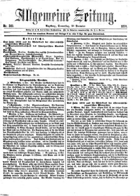 Allgemeine Zeitung Donnerstag 15. Dezember 1870