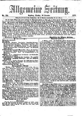 Allgemeine Zeitung Dienstag 20. Dezember 1870