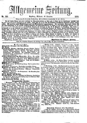 Allgemeine Zeitung Mittwoch 21. Dezember 1870