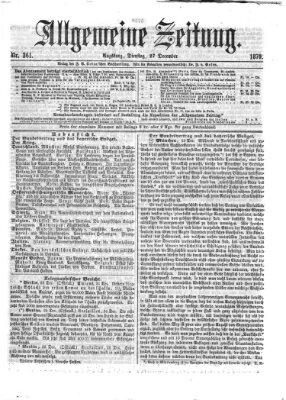 Allgemeine Zeitung Dienstag 27. Dezember 1870