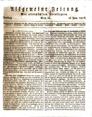 Allgemeine Zeitung Freitag 26. Januar 1816