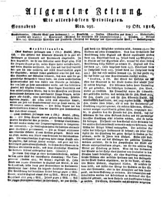 Allgemeine Zeitung Samstag 19. Oktober 1816