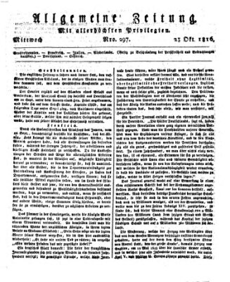 Allgemeine Zeitung Mittwoch 23. Oktober 1816