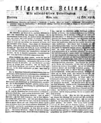 Allgemeine Zeitung Freitag 25. Oktober 1816