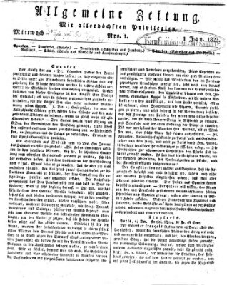 Allgemeine Zeitung Mittwoch 1. Januar 1823