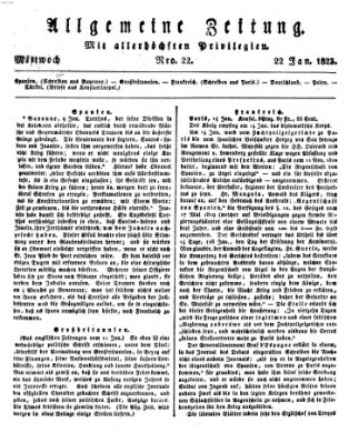 Allgemeine Zeitung Mittwoch 22. Januar 1823