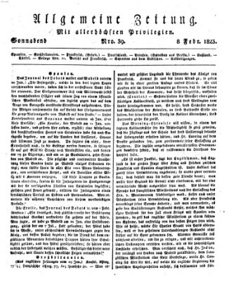 Allgemeine Zeitung Samstag 8. Februar 1823