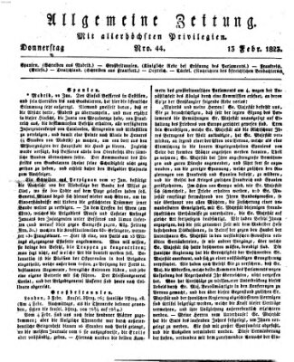 Allgemeine Zeitung Donnerstag 13. Februar 1823