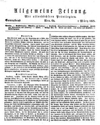 Allgemeine Zeitung Samstag 1. März 1823