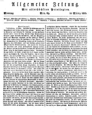 Allgemeine Zeitung Montag 10. März 1823