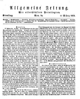 Allgemeine Zeitung Dienstag 11. März 1823