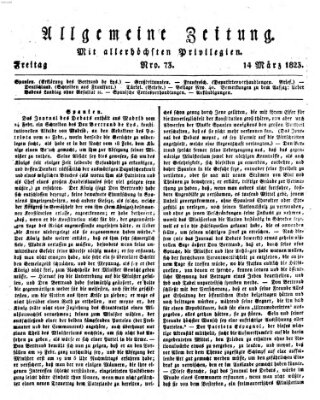 Allgemeine Zeitung Freitag 14. März 1823
