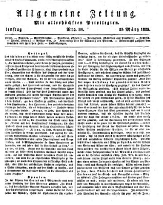 Allgemeine Zeitung Dienstag 25. März 1823