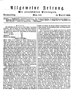 Allgemeine Zeitung Donnerstag 24. April 1823
