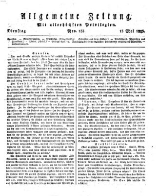 Allgemeine Zeitung Dienstag 13. Mai 1823