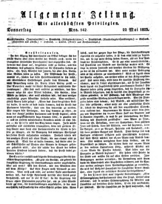 Allgemeine Zeitung Donnerstag 22. Mai 1823