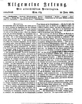 Allgemeine Zeitung Samstag 28. Juni 1823