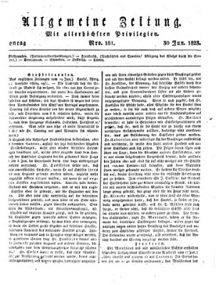 Allgemeine Zeitung Montag 30. Juni 1823