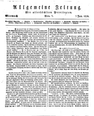 Allgemeine Zeitung Mittwoch 7. Januar 1824