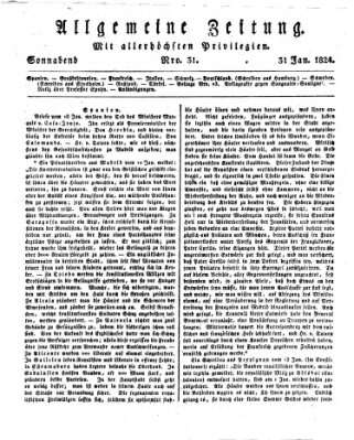 Allgemeine Zeitung Samstag 31. Januar 1824