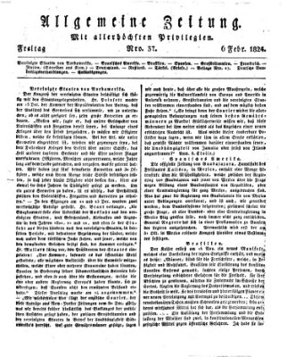 Allgemeine Zeitung Freitag 6. Februar 1824