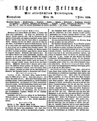 Allgemeine Zeitung Samstag 7. Februar 1824