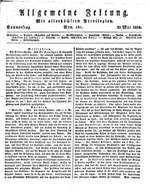 Allgemeine Zeitung Donnerstag 20. Mai 1824