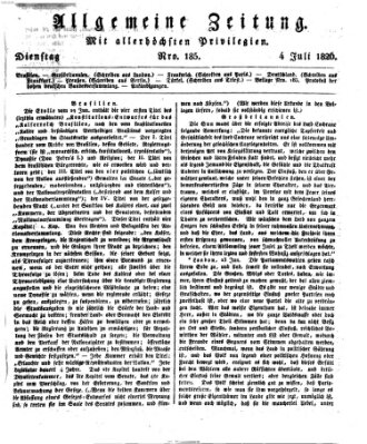 Allgemeine Zeitung Dienstag 4. Juli 1826