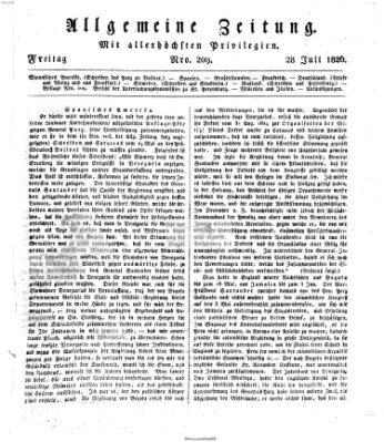 Allgemeine Zeitung Freitag 28. Juli 1826