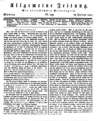 Allgemeine Zeitung Montag 18. Juli 1831