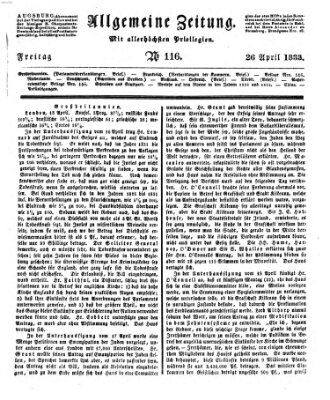 Allgemeine Zeitung Freitag 26. April 1833