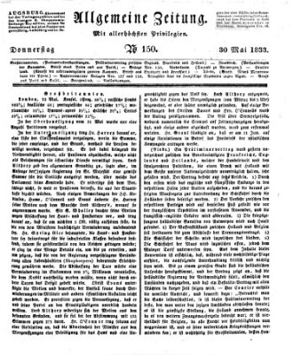 Allgemeine Zeitung Donnerstag 30. Mai 1833