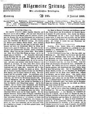Allgemeine Zeitung Sonntag 9. Juni 1833