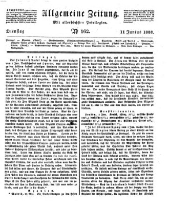 Allgemeine Zeitung Dienstag 11. Juni 1833