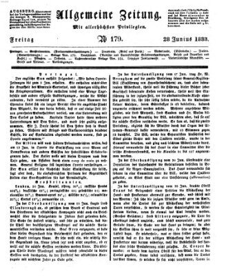 Allgemeine Zeitung Freitag 28. Juni 1833