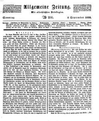 Allgemeine Zeitung Sonntag 8. September 1833