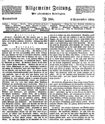 Allgemeine Zeitung Samstag 6. September 1834