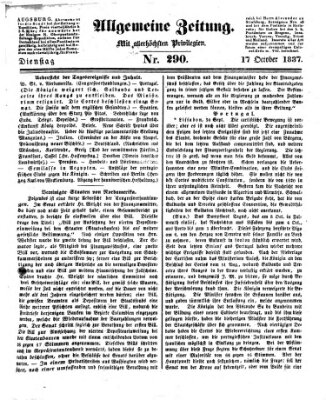 Allgemeine Zeitung Dienstag 17. Oktober 1837