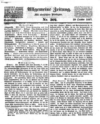 Allgemeine Zeitung Sonntag 29. Oktober 1837