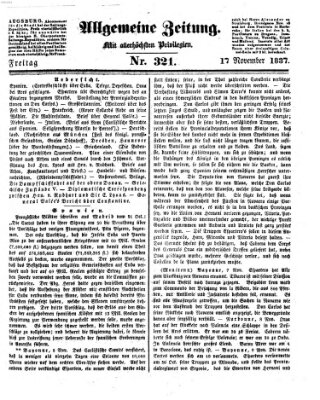Allgemeine Zeitung Freitag 17. November 1837