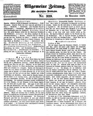Allgemeine Zeitung Samstag 25. November 1837