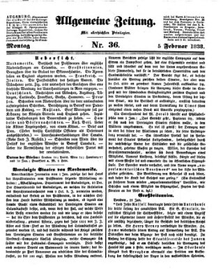 Allgemeine Zeitung Montag 5. Februar 1838