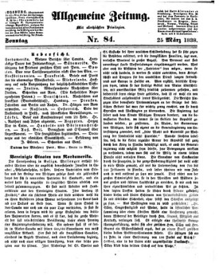 Allgemeine Zeitung Sonntag 25. März 1838